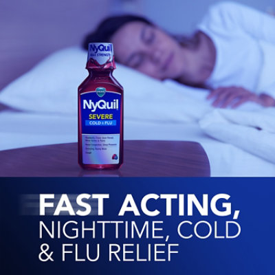 Vicks NyQuil Severe Cold & Flu Medicine Liquid Berry - 12 Fl. Oz. - Image 4