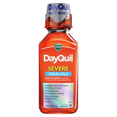 Vicks DayQuil Medicine For Severe Cold & Flu Relief Non Drowsy Syrup - 12 Fl. Oz. - Image 7