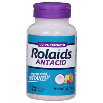 Rolaids Ultra Strength Tablets Fruit Bottle - 72 Count
