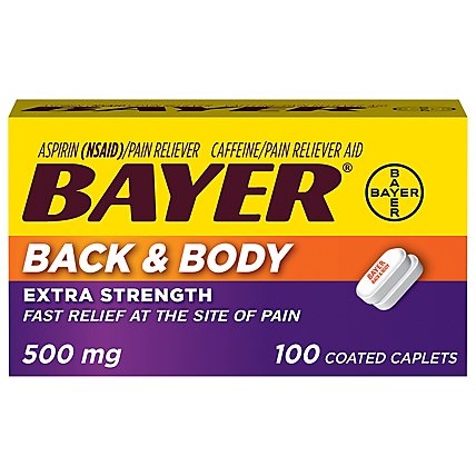 Bayer Back & Body Extra Strength Pain Relief Caplets - 100 Count - Image 1