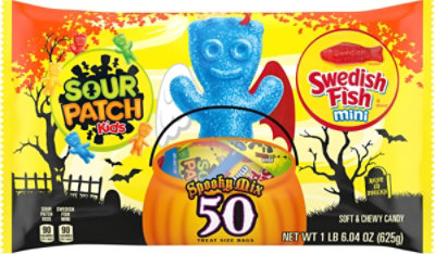 Sour Patch Kids Candy Soft & Chewy Swedish Fish Spooky Mix 50 Count - 26.4 Oz - Image 2