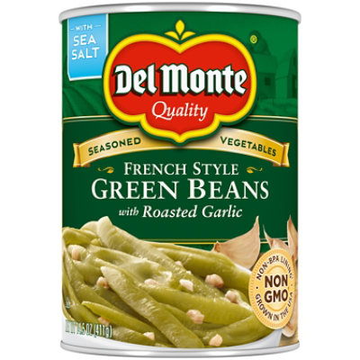 Del Monte Beans Green French Style with Roasted Garlic - 14.5 Oz - Image 1