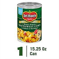 Del Monte Corn Whole Kernel Southwest with Poblano & Red Peppers - 15.25 Oz - Image 1