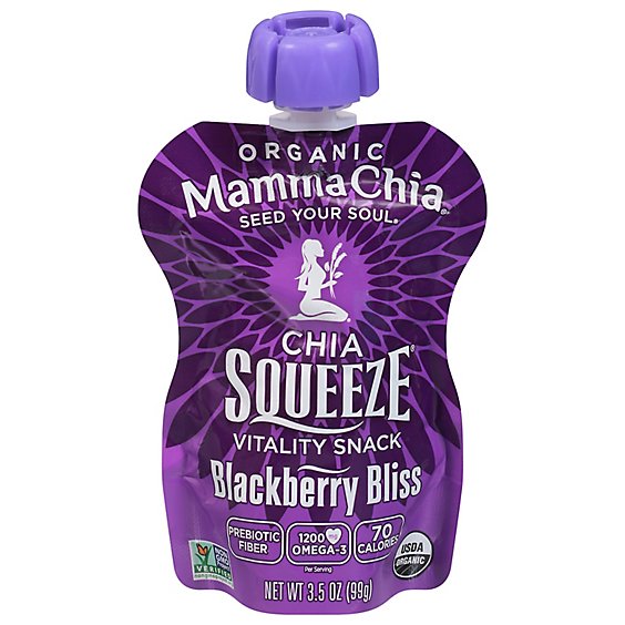 Mamma Chia Squeeze Organic Vitality Snack Blackberry Bliss - 3.5 Oz