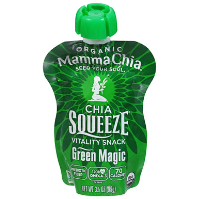 Mamma Chia Squeeze Organic Vitality Snack Green Magic - 3.5 Fl. Oz. - Image 3