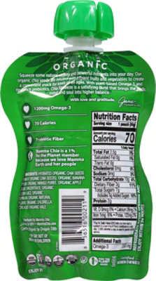 Mamma Chia Squeeze Organic Vitality Snack Green Magic - 3.5 Fl. Oz. - Image 6