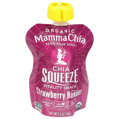 Mamma Chia Squeeze Organic Vitality Snack Strawberry Banana - 3.5 Oz