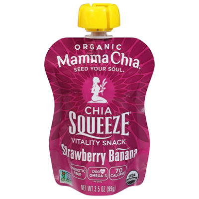 Mamma Chia Squeeze Organic Vitality Snack Strawberry Banana - 3.5 Oz - Image 3