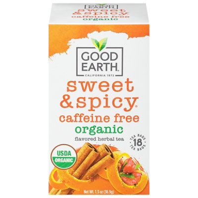 Good Earth Teas Sweet & Spicy Organic Herbal Tea Caffeine Free 18 Count - 1.3 Oz