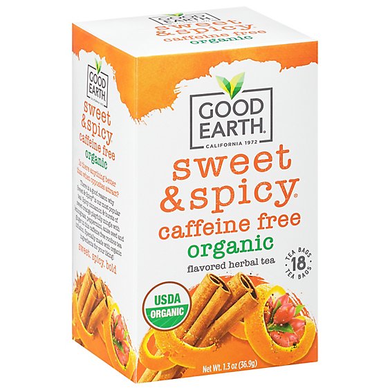 Good Earth Teas Sweet & Spicy Organic Herbal Tea Caffeine Free 18 Count - 1.3 Oz