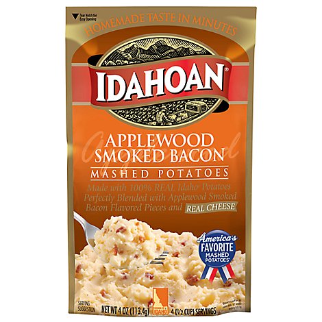 Idahoan Mashed Potatoes Applewood Smoked Bacon - 4 Oz
