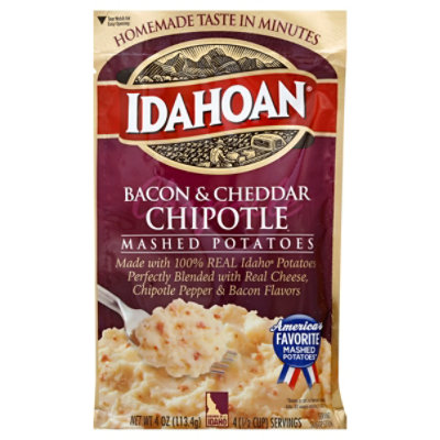 Idahoan Potatoes Mashed Bacon & Cheddar Chipotle Pouch - 4 Oz