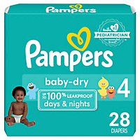 Pampers Baby Size 4 Dry Diapers - 28 Count - Image 1