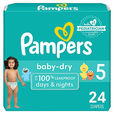 Pampers Baby Size 5 Dry Diapers - 24 Count