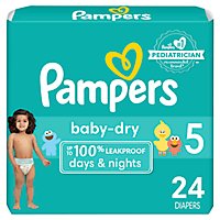 Pampers Baby Size 5 Dry Diapers - 24 Count - Image 1