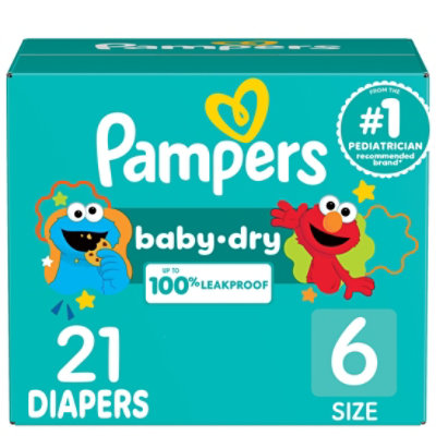 Pampers Baby Size 6 Dry Diapers - 21 Count - Image 1