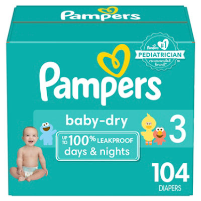 Pampers Baby Dry Diapers Size 3 - 104 Count