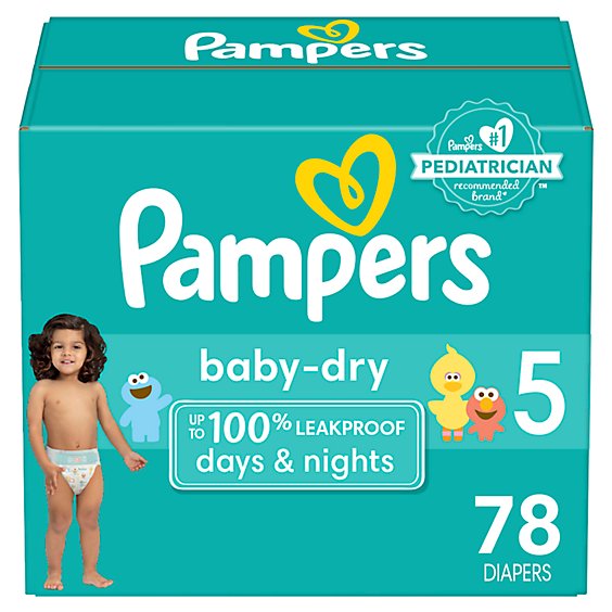 Pampers Baby Size 5 Dry Diapers - 78 Count