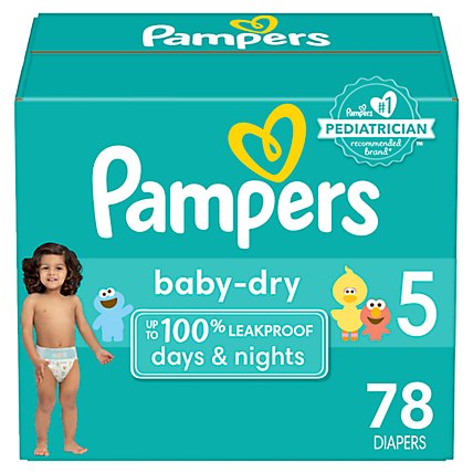 Pampers Baby Size 5 Dry Diapers - 78 Count - Image 1