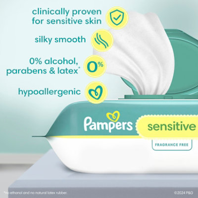 Pampers Baby Wipes Sensitive Perfume Free 1X Pop Top - 56 Count - Image 3