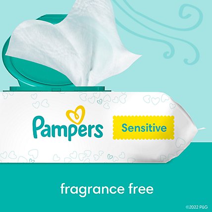 Pampers Baby Wipes Sensitive Perfume Free 3X Pop Top - 168 Count - Image 7