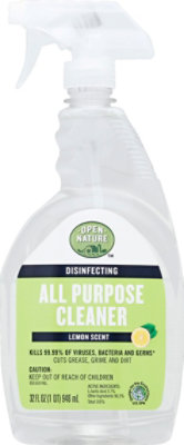 Open Nature Cleaner All Purpose Disinfecting Lemon Scented - 32 Fl. Oz. - Image 2