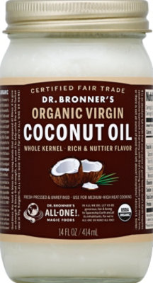 Dr. Bronners Coconut Oil Organic Virgin - 14 Fl. Oz. - Image 2