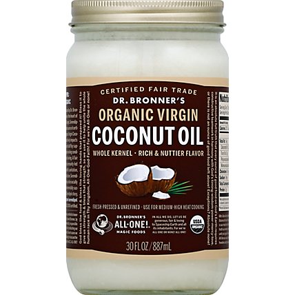 Dr. Bronners Coconut Oil Virgin Magic All-One! Fresh-Pressed - 30 Fl. Oz. - Image 2
