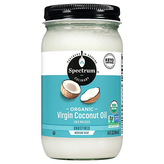 Spectrum Coconut Oil Organic Virgin Unrefined - 14 Fl. Oz.