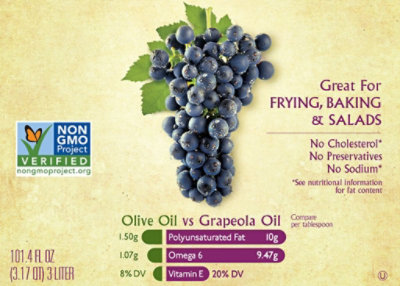 GrapeOla Grape Seed Oil - 34 Fl. Oz. - Image 3