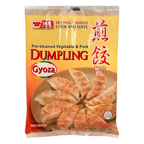 Wei-Chuan Potstickers Dumplings Gyoza Pre Steamed Vegetable & Pork - 31.7 Oz