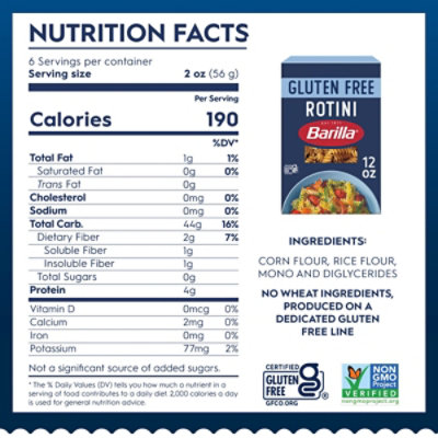 Barilla Gluten Free Rotini Pasta - 12 Oz - Image 8