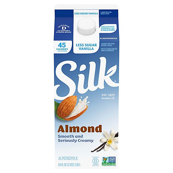 Silk Almondmilk Less Sugar Vanilla - 64 Fl. Oz.