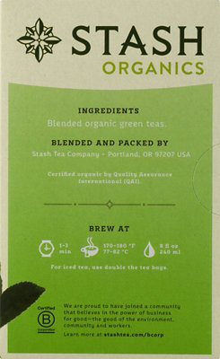 Stash Organic Green Tea - 18 Count - Image 2