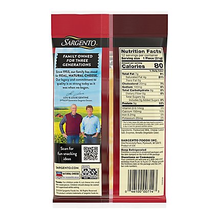 Sargento Cheese Snacks Sticks Colby Jack 12 Count - 9 Oz - Image 6
