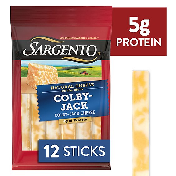 Sargento Cheese Snacks Sticks Colby Jack 12 Count - 9 Oz