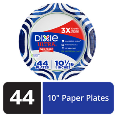 Dixie Ultra Paper Plates Printed 10 1/6 Inch - 44 Count