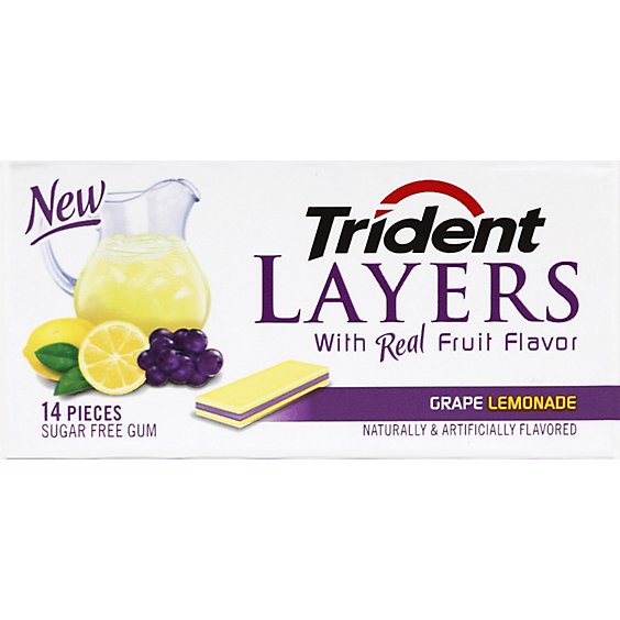 Trident Gum Layers Sugar Free Grape Lemonade - 14 Count