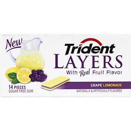 Trident Gum Layers Sugar Free Grape Lemonade - 14 Count - Image 1