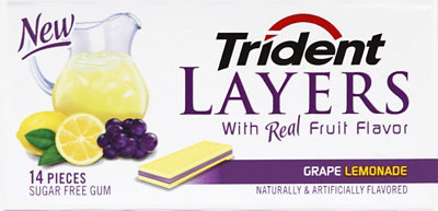 Trident Gum Layers Sugar Free Grape Lemonade 14 Count Albertsons