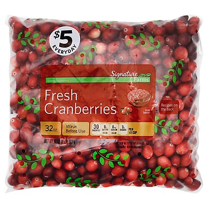 Signature Farms Cranberries Prepacked Bag Fresh - 32 Oz - Image 1