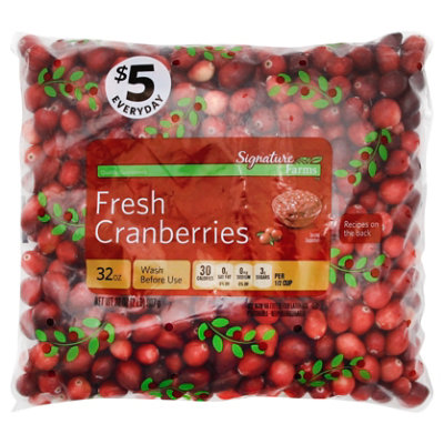 Signature Select/Farms Cranberries Prepacked Bag Fresh - 32 Oz