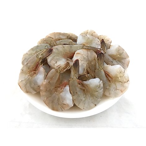 Seafood Service Counter Shrimp Jumbo Raw 16/20 Ct Peeled & Deveined Tail On - 1 LB