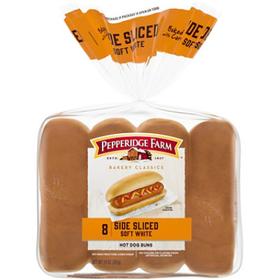 Pepperidge Farm Side Sliced Soft White Hot Dog Buns Pack - 8 Count