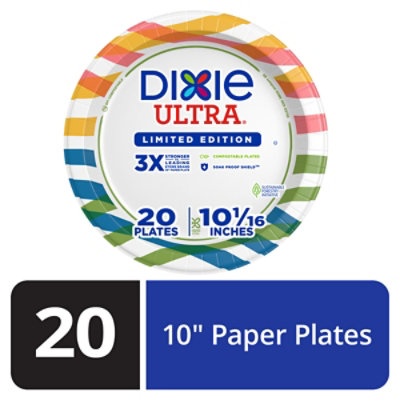 Dixie Ultra Paper Plates Printed 10 1/6 Inch - 20 Count - Image 2