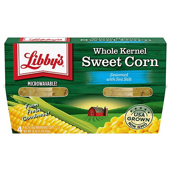 Libbys Microwavable Corn Whole Kernel Sweet Lightly Seasoned With Sea Salt - 4-4 Oz