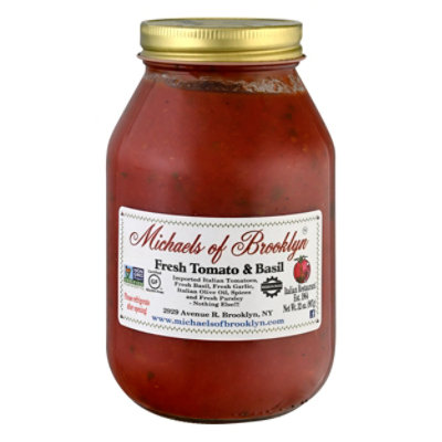 Michaels Of Brooklyn Pasta Sauce Freash Tomato & Basil Jar - 32 Oz - Image 3