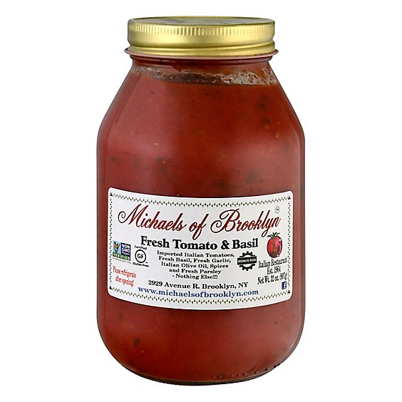 Michaels Of Brooklyn Pasta Sauce Freash Tomato & Basil Jar - 32 Oz