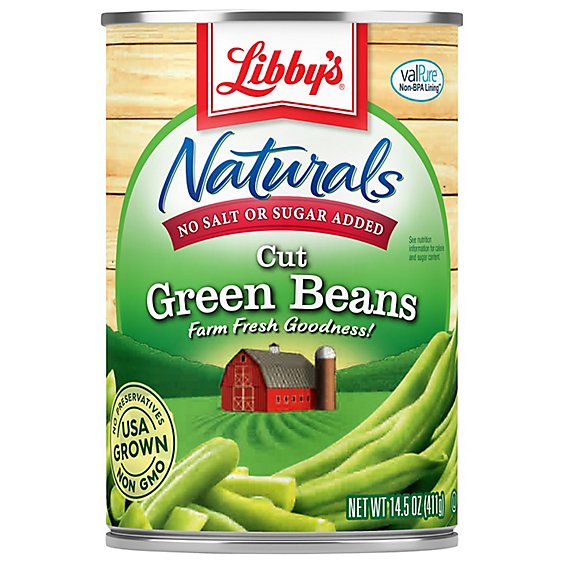Libbys Naturals Beans Green Cut - 14.5 Oz