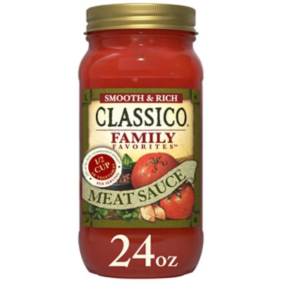 Classico Family Favorites Meat Smooth & Rich Pasta Sauce Jar - 24 Oz